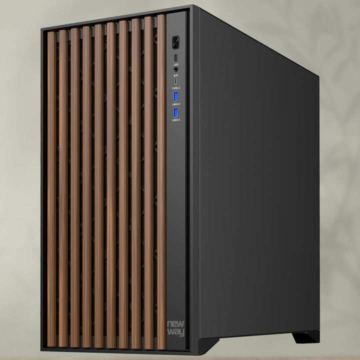 NEWWAY - 2024 Neu - NW1 PC-Gehäuse aus Holz - Mittlere Tower kompatibel mit ATX/Micro-ATX/ITX - Typ