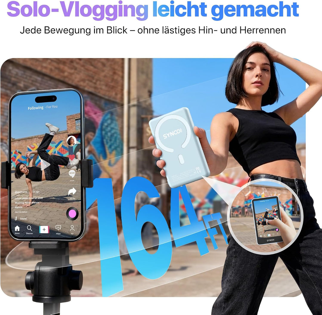 SYNCO XView Handy Selfie Monitor mit Touchscreen für iPhone 7-17 & Samsung, Magnetischer Smartphone