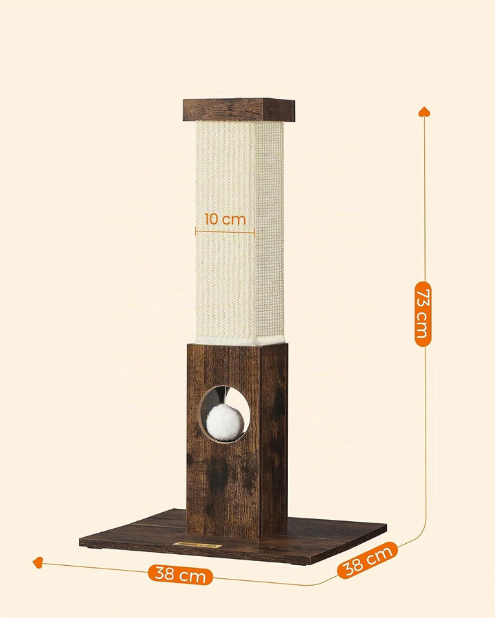 Feandrea Kratzbaum, Kratzstamm, Katzenbaum, 10 cm Dicker Stamm, Kratzsäule aus natürlichem Sisalseil