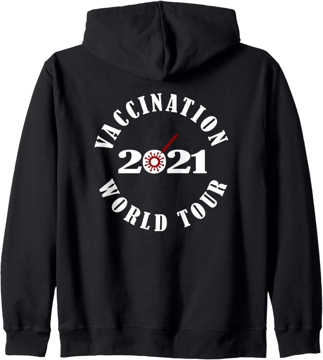 Vaccination World Tour 2021 Impfen Impfung Rückendruck Kapuzenjacke