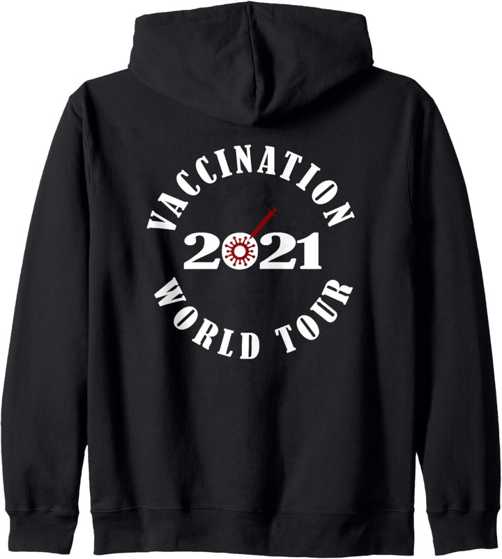 Vaccination World Tour 2021 Impfen Impfung Rückendruck Kapuzenjacke