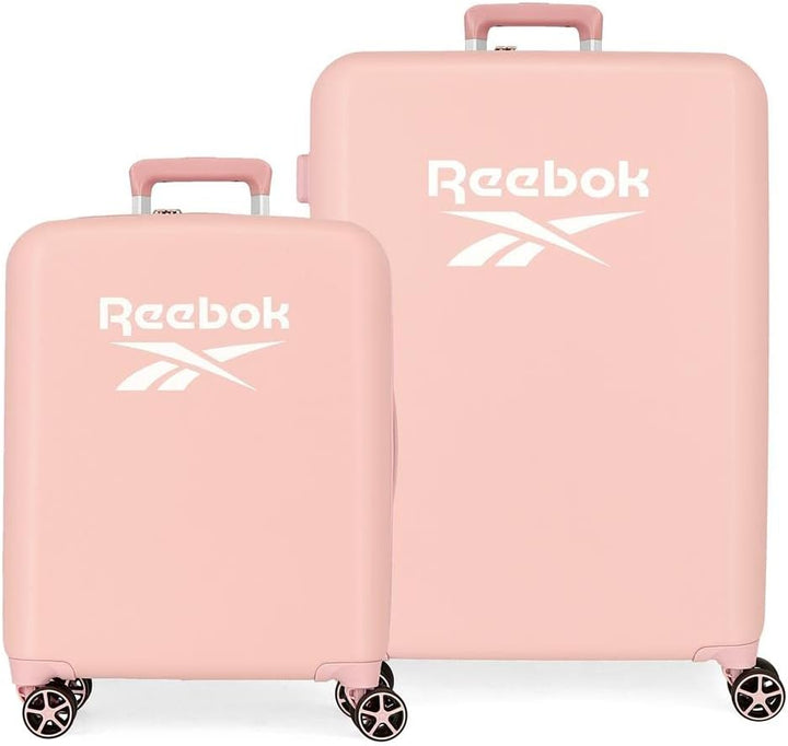 Reebok Roxbury Koffer-Set, Rosa, 55/70 cm, robust, ABS-Kunststoff, integrierter TSA-Verschluss, 119,
