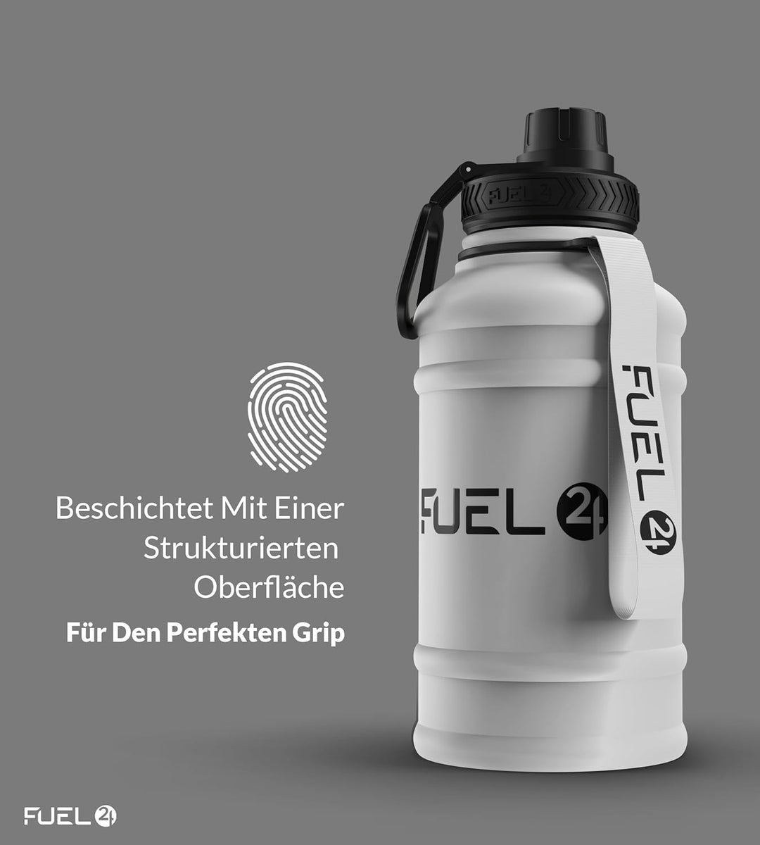 Fuel24 Extra Stark Trinkflasche Edelstahl 1.3L & 2.2L - Auslaufsicher & BPA-Frei Wasserflasche - Rob
