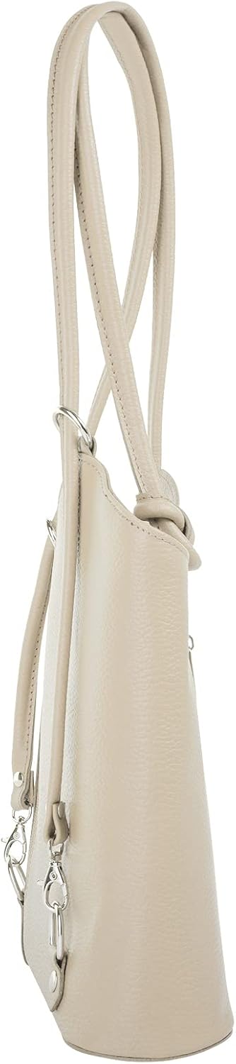 Cluty Shopper Rucksack Kombination Echt Leder Damen - 016715 Beige, Beige