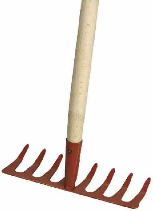 Star 40141 Kinderrechen rot,7 Zinken 13 cm breit,Holzstiel 75 cm