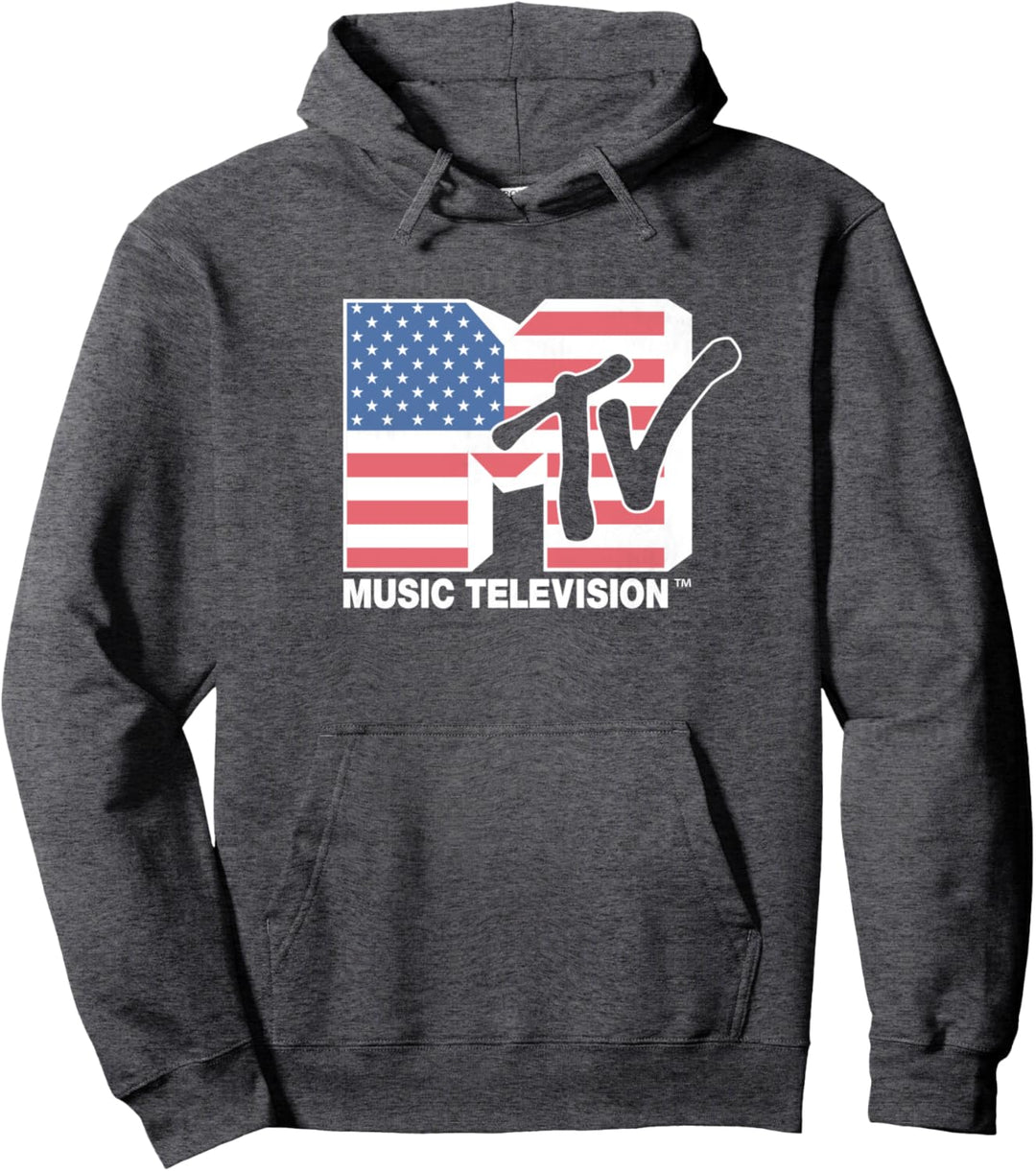 MTV Faded American Flag Pullover Hoodie