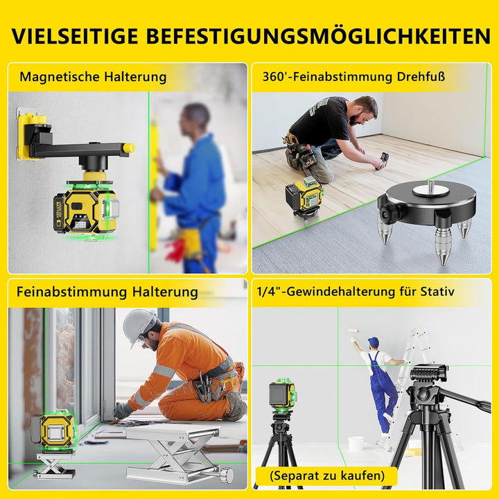 Kreuzlinienlaser Blau 16 Linien Nivellierlaser, 4 x 360 ° Laser wasserwaage, linienlaser kreuzlaser