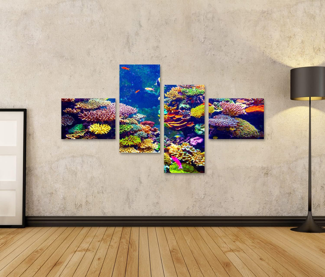 islandburner Bild auf Leinwand Singapur Aquarium Korallenriff Tropische Fische Sonnenlicht Bilder Wa