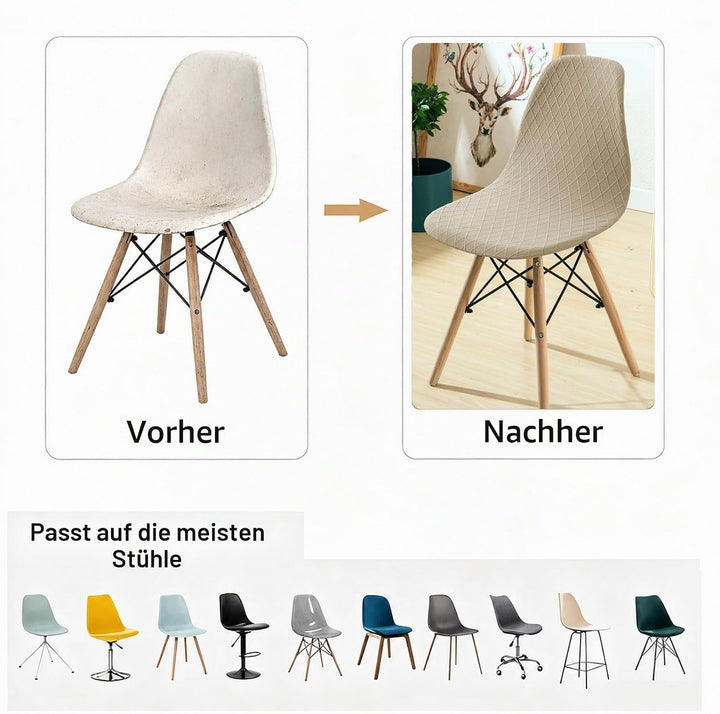 Shell Stuhlhussen, 6er Set Strech Hohen Zurück Stuhlhussen, Abnehmbarer Waschbarer Stühle Schutz, De