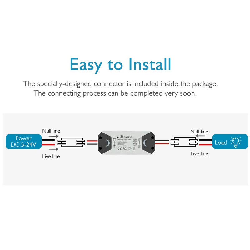 eMylo Smart Relaisschalter Wireless RF DC 12V Zwei 2-Kanal-Fernsteuerungsschalter 5V-24V HF-Relaissc
