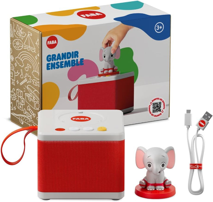 FABA-Geschichtenerzähler – Audio-Box mit Klangfigur „Ele, der Elefant“ – Lernspielzeug, Französische