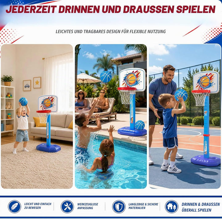 YESHIN Basketballkorb Kinder Indoor Outdoor Blau, Blau