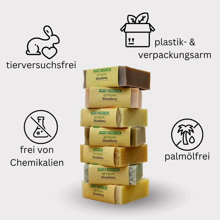 Savion 4+1 Bio Haarseife Brennessel, Vegan, Handgemacht, Palmölfrei, Plastikfrei, 5x 85gr 1.42 g (30