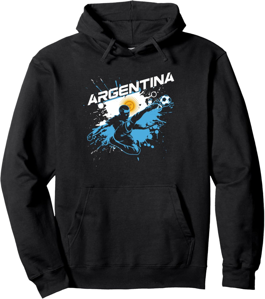 Fussballflagge Argentinien | Fussballmannschaft | Fussballspieler Pullover Hoodie