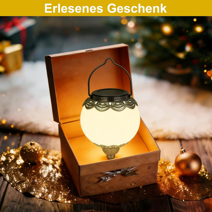 Solarlaterne für Aussen 2 Stück, IP65 Wasserdicht Solarlampen für Aussen Hängend mit Erdspiessen, 15