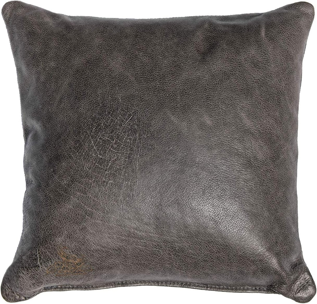 Centaur - Deko Lederkissen 40 x 40 cm für Sofa oder Schlafzimmer basaltgrau - Echt Leder Kissen Echt