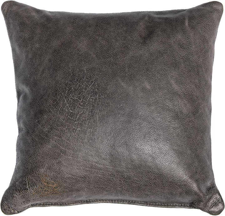 Centaur - Deko Lederkissen 40 x 40 cm für Sofa oder Schlafzimmer basaltgrau - Echt Leder Kissen Echt