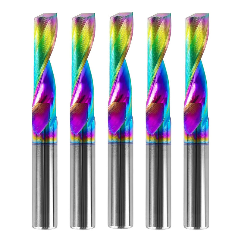 SpeTool 5 Stück Alu Fräser 6mm Schaft VHM Fräser Schaftfräser Fräser Aluminium 22mm Schnittlänge Ein