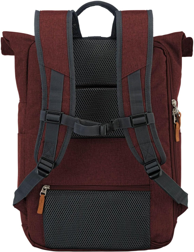 travelite Handgepäck Rucksack mit Laptop Fach 15,6 Zoll, Gepäck Serie BASICS Daypack Rollup: Praktis