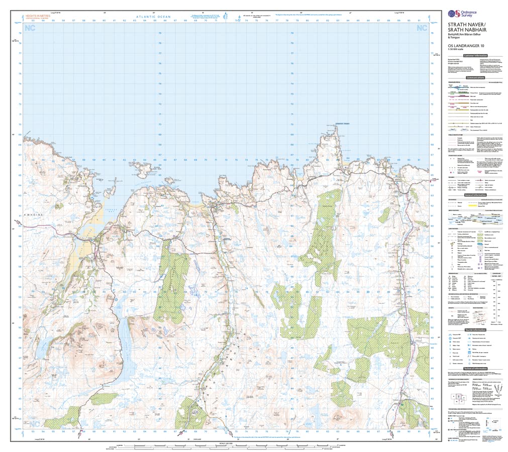 Strathnaver, Bettyhill & Tongue (OS Landranger Map, Band 10), Karte