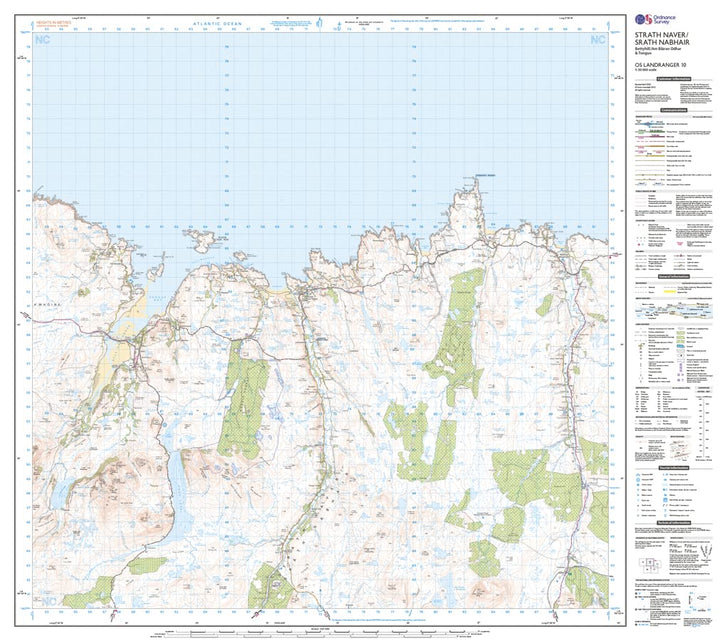 Strathnaver, Bettyhill & Tongue (OS Landranger Map, Band 10), Karte