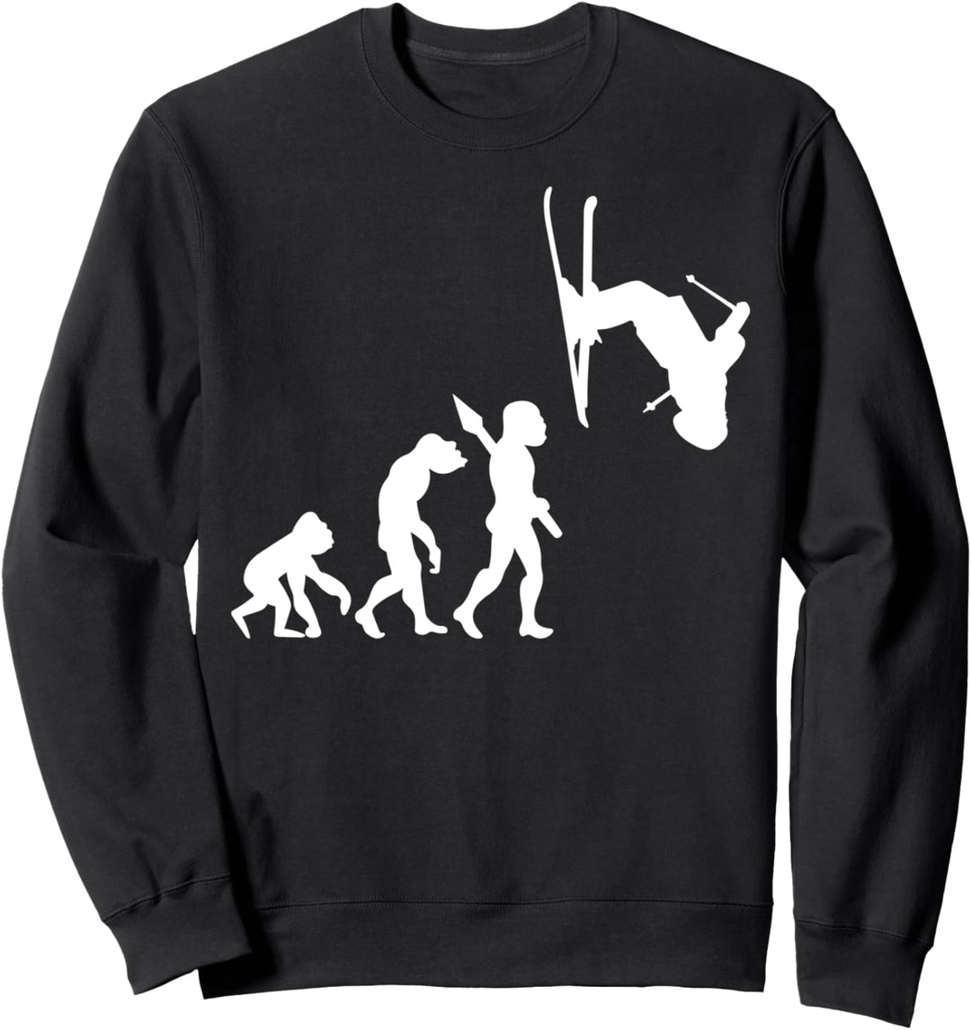 Skifahren Skilaufen Skifahrer Evolution Fun Sport Apres Ski Sweatshirt