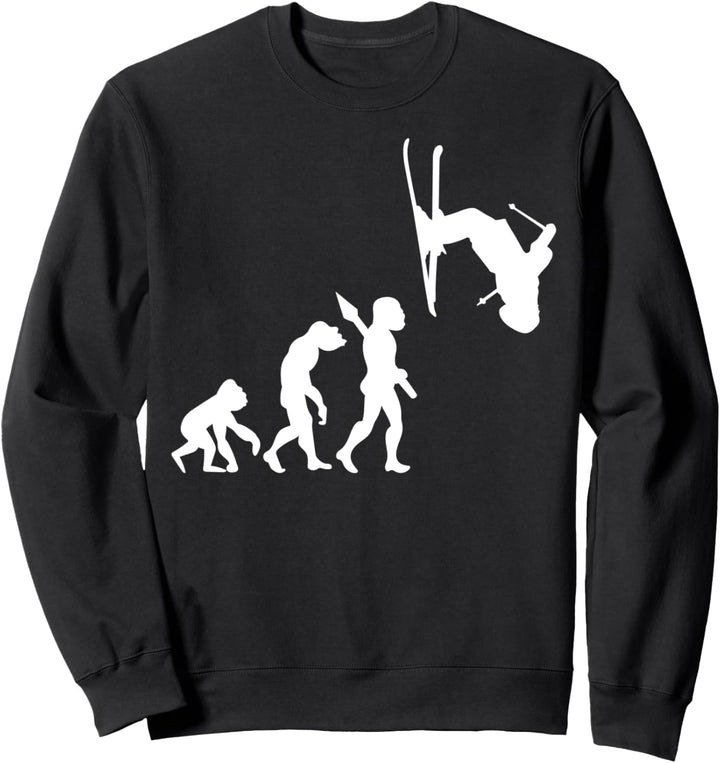 Skifahren Skilaufen Skifahrer Evolution Fun Sport Apres Ski Sweatshirt