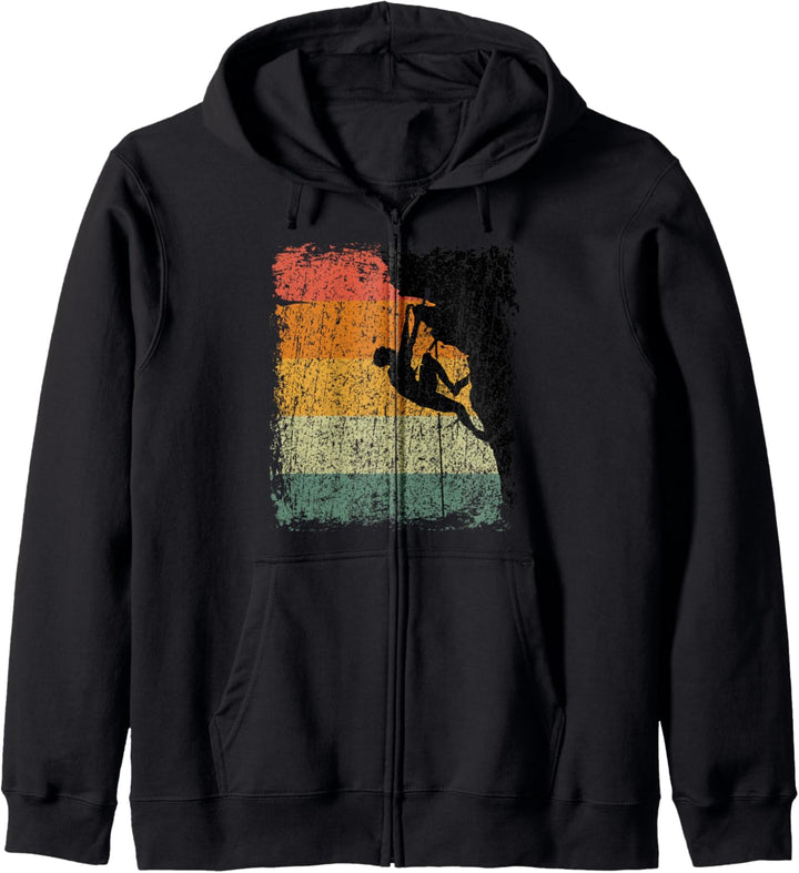 Vintage Klettern Retro Bouldern Bergsteiger Geschenk Kapuzenjacke