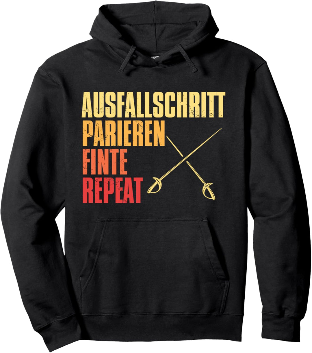 Fechten Fechtsport Ausfallschritt Parieren Finte Repeat Pullover Hoodie