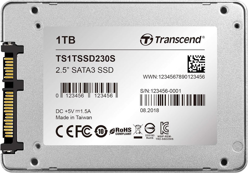 Transcend 1TB SATA III 6Gb/s interne 2.5” SSD (HDD) für Aufrüstung von Desktop-PCs, Laptops, Noteboo