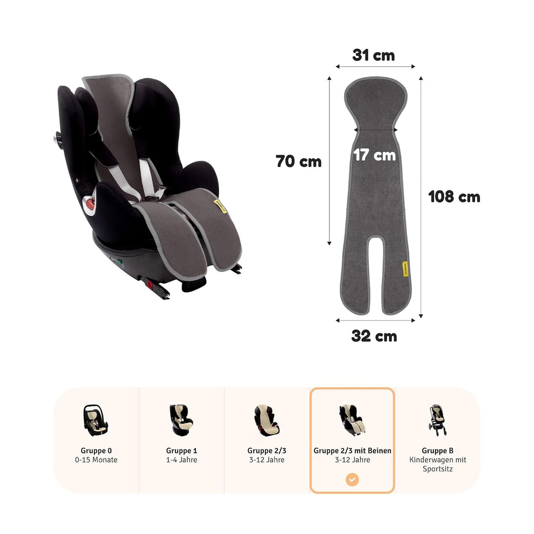 Aeromoov - Baby Sitzauflage Air Layer - Einlage Für Autositz oder Kinderwagen - Gruppe 2/3 mit Beine