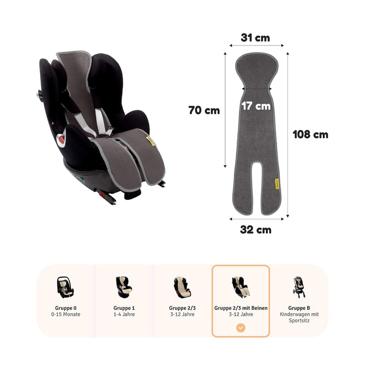 Aeromoov - Baby Sitzauflage Air Layer - Einlage Für Autositz oder Kinderwagen - Gruppe 2/3 mit Beine