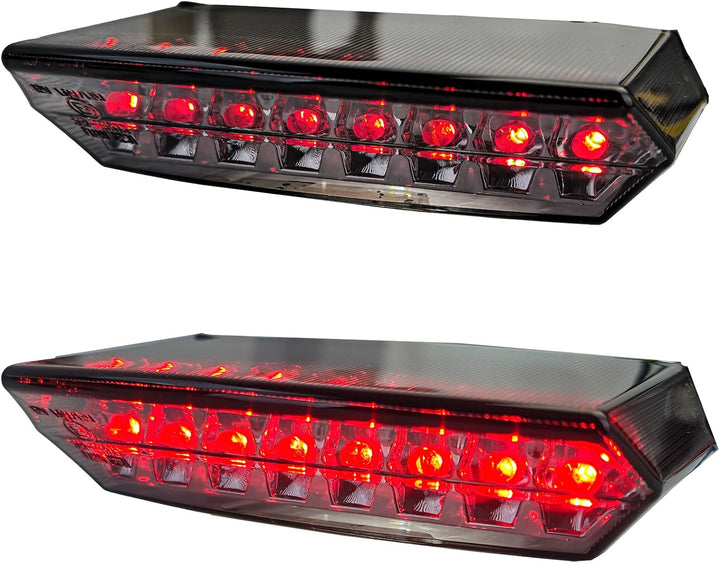 Tenzo-R Motorrad LED Rücklicht Bremslicht Universal Boston Style Custom Smoke E-geprüft