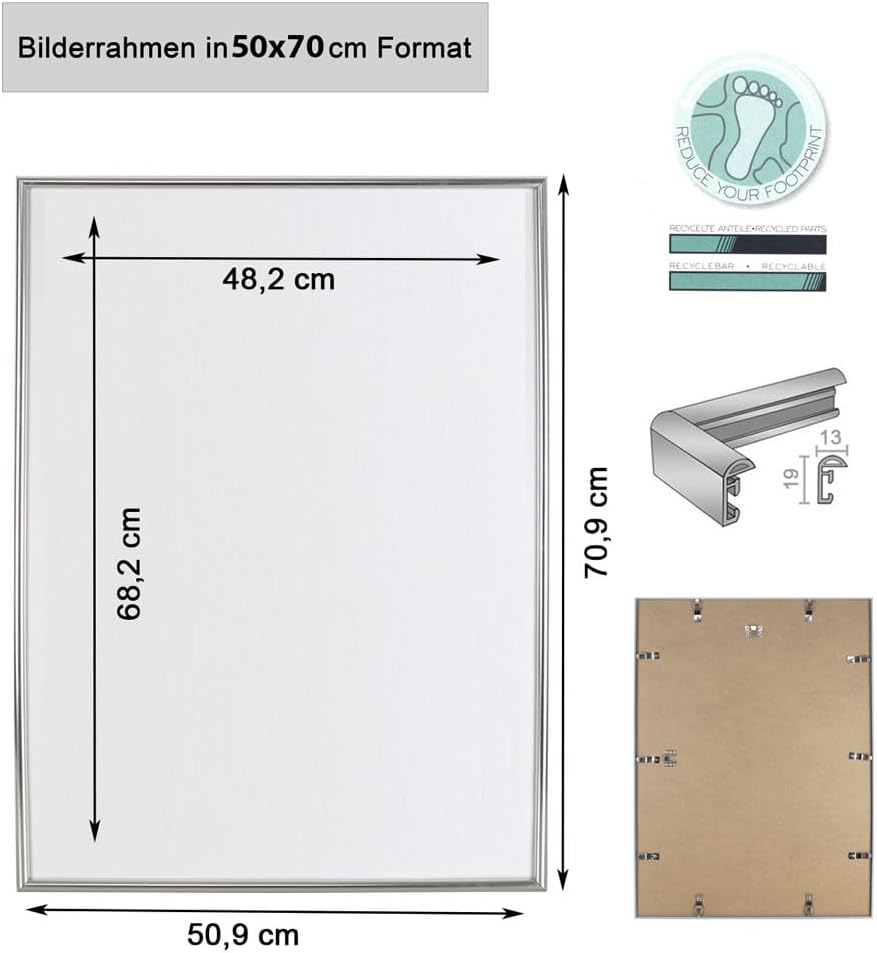 IDEAL TREND 2er 3er 5er Pack Bilderrahmen Kunststoff Lifestyle Foto Rahmen Collage Kyoto: Farbe: 2er