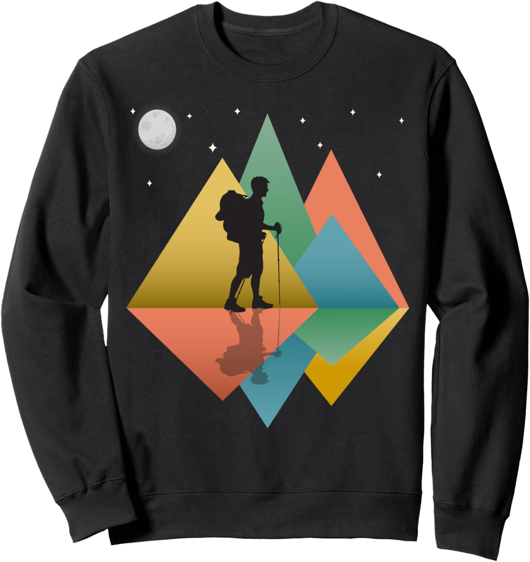 Hiker Mountains Retro Pop Art Sweatshirt