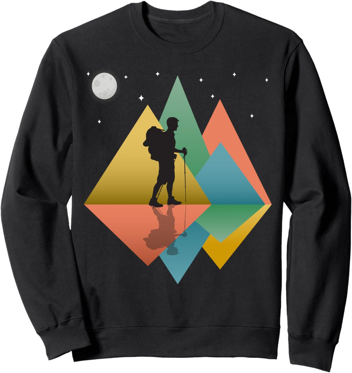 Hiker Mountains Retro Pop Art Sweatshirt