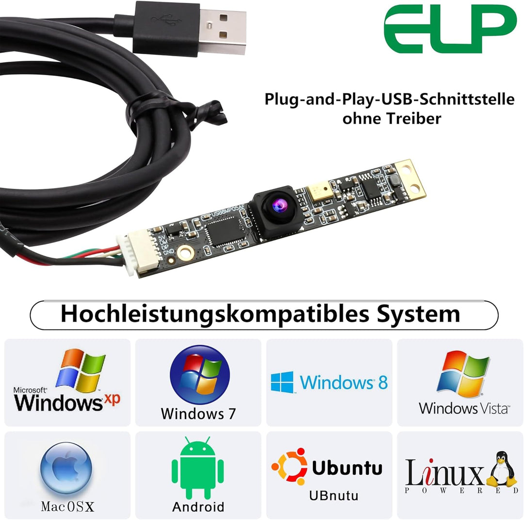 G 8MP USB Kameramodul mit Mikrofon Weitwinkel PC Kamera für Computer 4K Lightburn Kamera für Lasergr