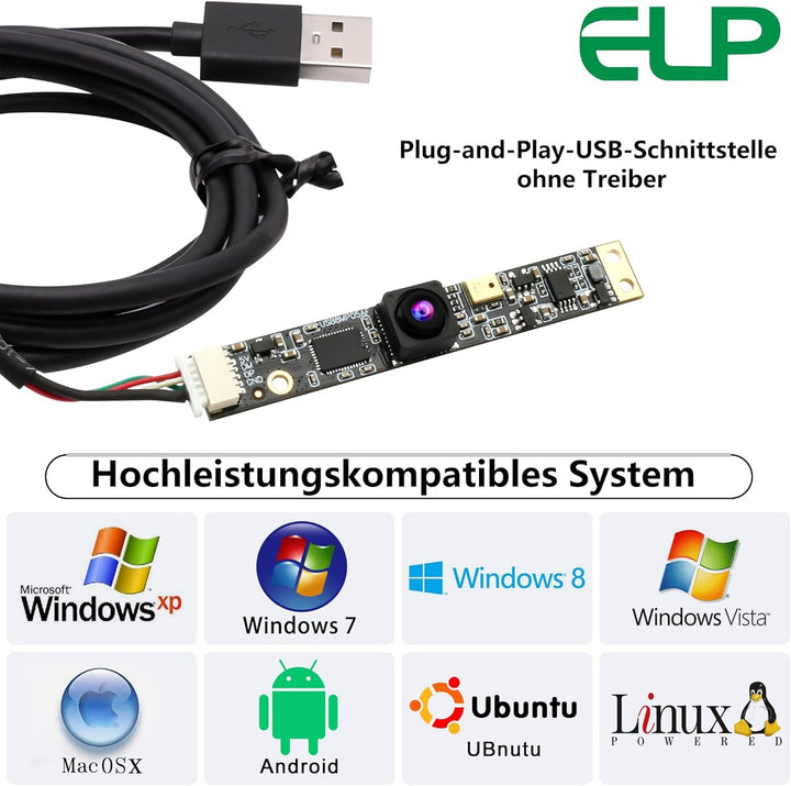 G 8MP USB Kameramodul mit Mikrofon Weitwinkel PC Kamera für Computer 4K Lightburn Kamera für Lasergr