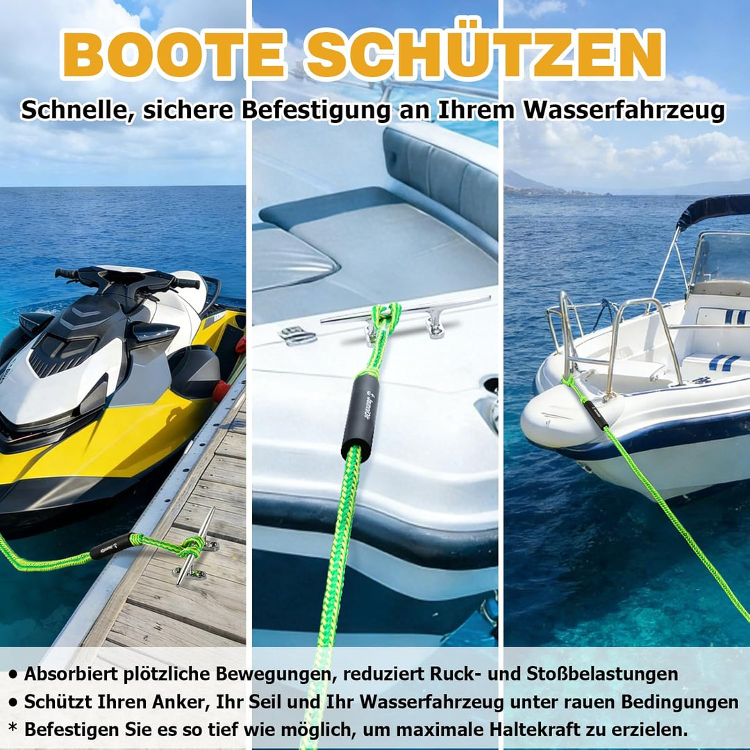 Bungee Boat Dock Line mit 316 Edelstahlclip Bootszubehör,122cm Anlegeleine für Boote, PWC, Kajak, Se