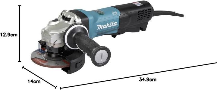 Makita GA5093X01 Winkelschleifer 125 mm, 1900 W, mit Bremse, Paddelschalter und Elektronik