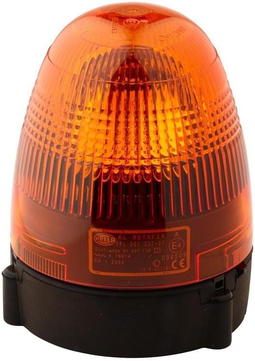 HELLA - Halogen-Rundumkennleuchte - KL Rotafix - 24V - Gelb - Anbau/geschraubt - Stecker: Flachsteck