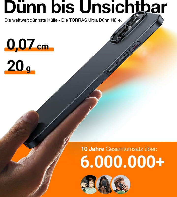 TORRAS Ultra Dünn für iPhone 13 Hülle für MagSafe [Nr. 1 Magnetkraft] Extrem Stossfest Kratzfest Cas