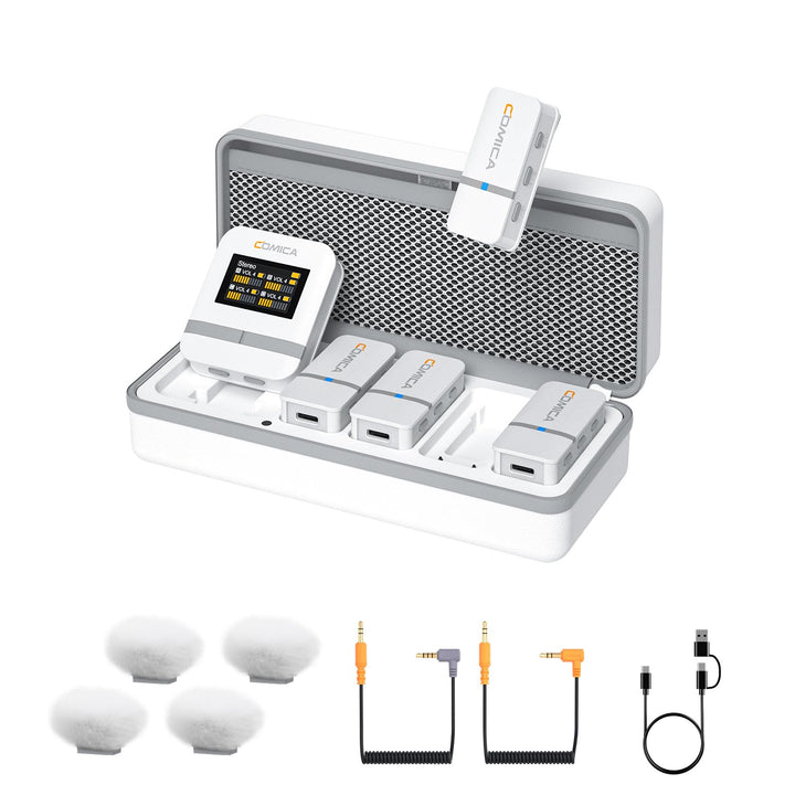 COMICA Vimo Q 4-Kanal-Lavalier-Mikrofonsystem mit Geräuschunterdrückung, 4 Audio-Tracks Ausgang, 200