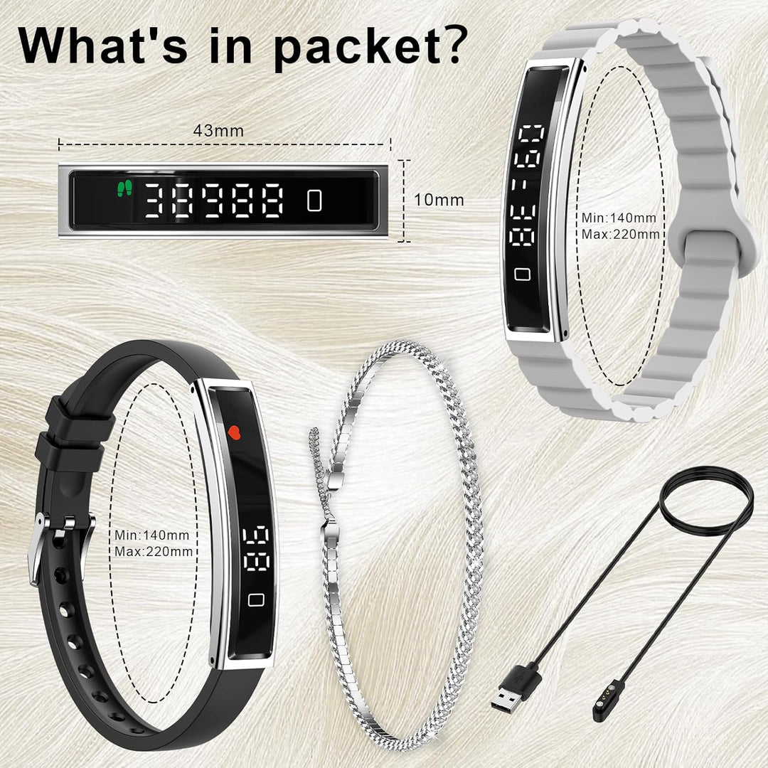 Efolen Fitness Armband Damen Herren, 16.5g Smartwatch Pulsuhr SpO2 Schlafmonitor Schmal Schrittzähle