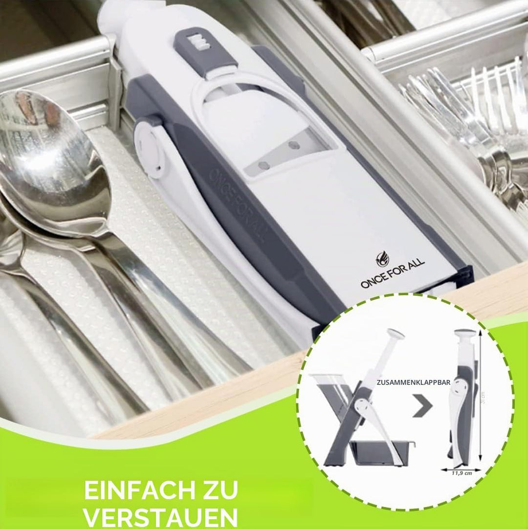 ONCE FOR ALL Gemüseschneider mit Auffangbecken, Gemüsehobel ideal als Pommesschneider &amp; Kartoffelsch