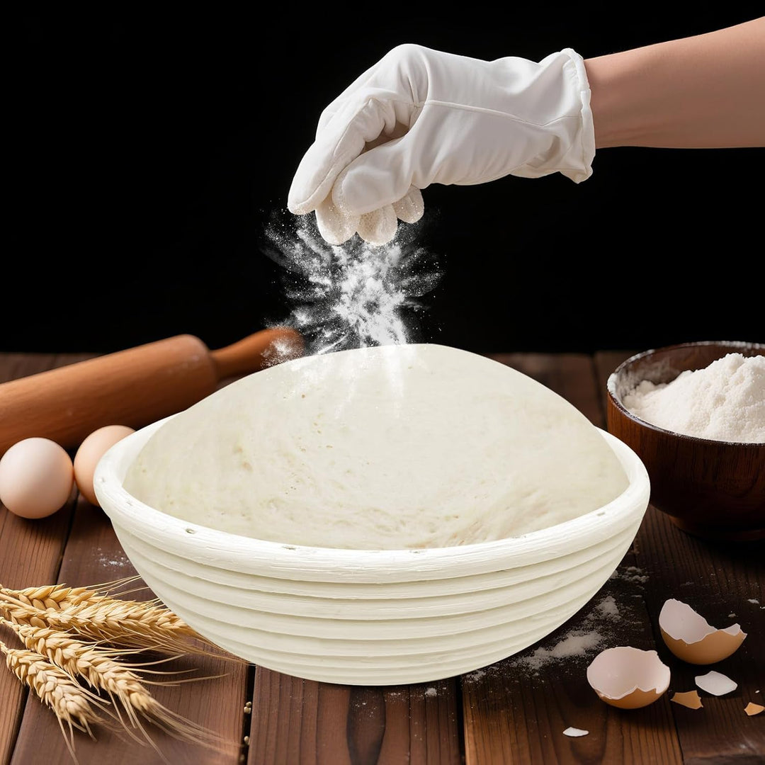 2 Stück Gärkörbchen, Brotkorb Mit Waschbarem Leineneinsatz, Gärkorb, Rundes Gärkorb Zum Brotbacken-S