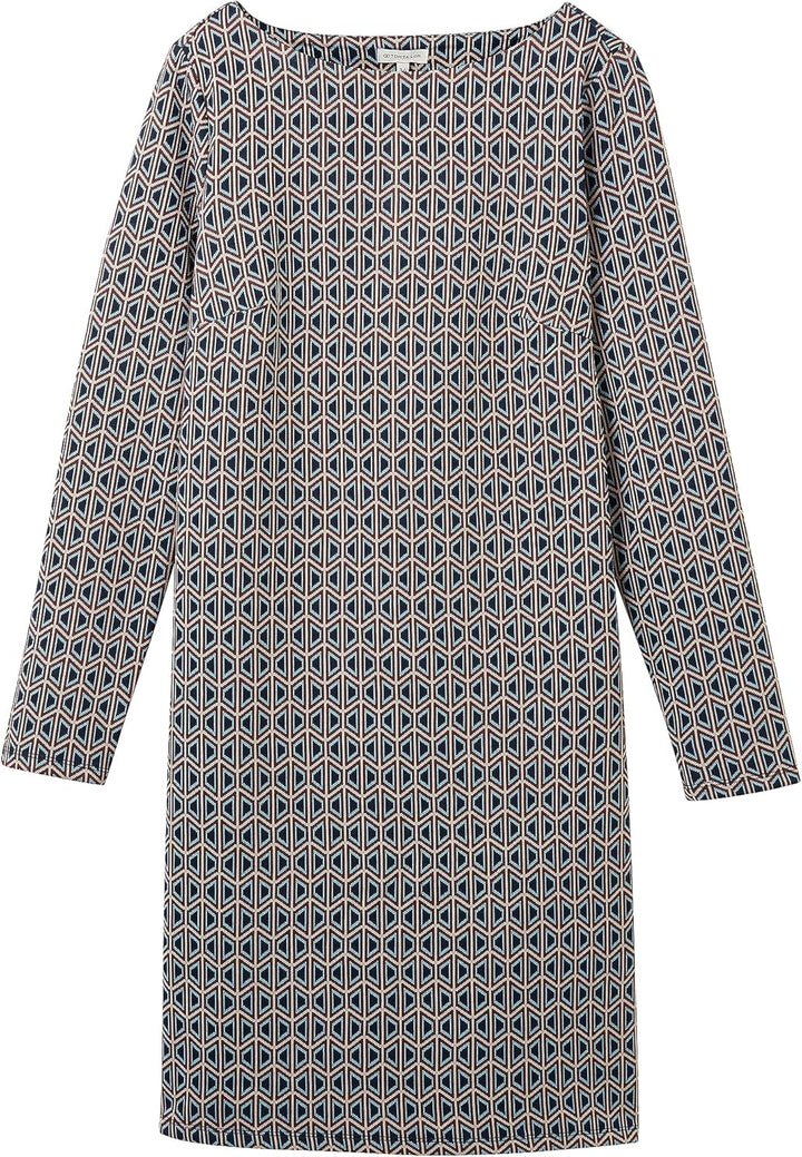 TOM TAILOR Damen Kleid 36 33953 - Geometrics Ck Jacquard, 36 33953 - Geometrics Ck Jacquard