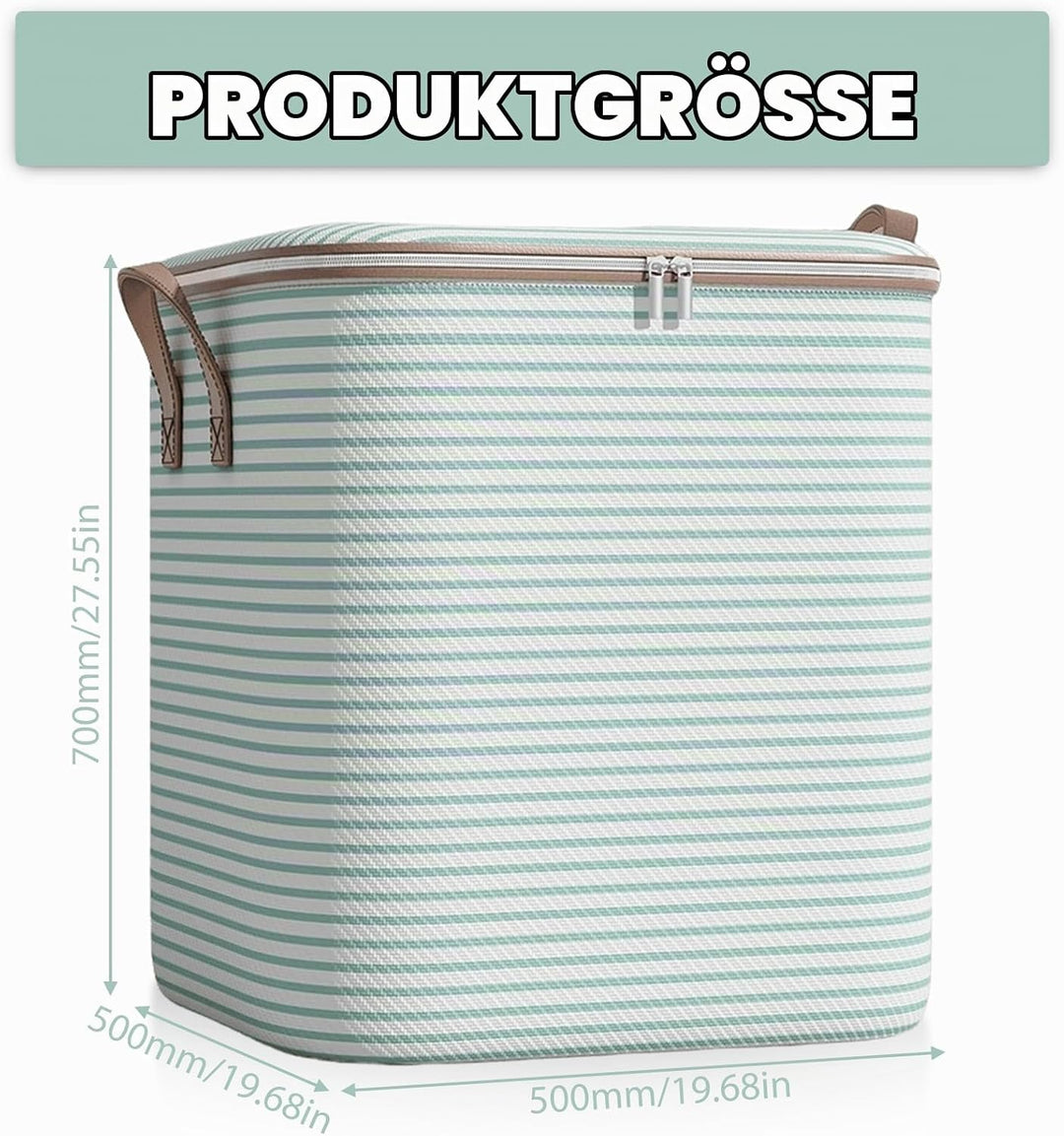 2 Stücke180L Aufbewahrungstasche Gross, Aufbewahrungsbox mit Deckel für Kleidung und Steppdecken, Au