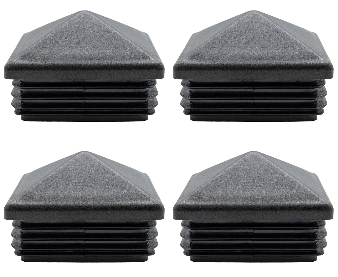 Enkotrade 4 Stück Zierstopfen 100x100 mm Schwarz Sichtstopfen Lamellenstopfen Zaunkappen Vierkant fü