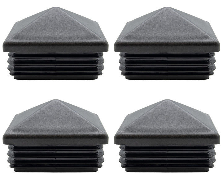 Enkotrade 4 Stück Zierstopfen 100x100 mm Schwarz Sichtstopfen Lamellenstopfen Zaunkappen Vierkant fü